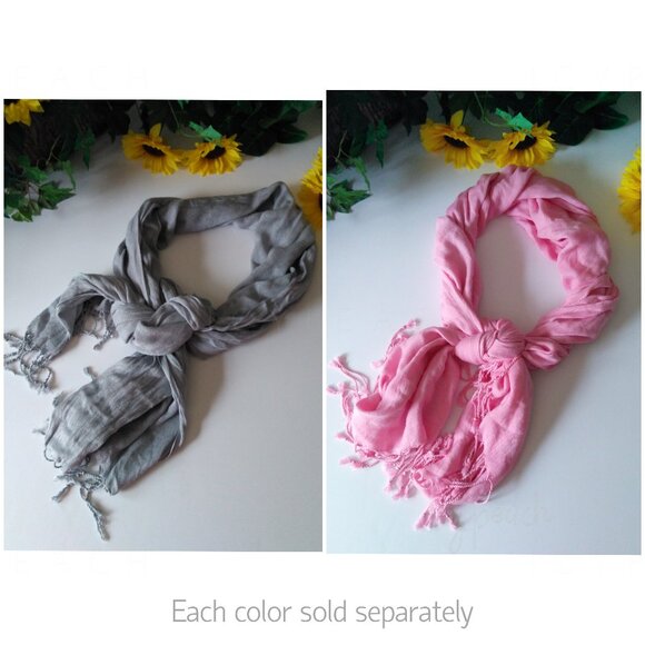 Apt 9 Fringed Scarf NEW Pink Shawl Wrap Classic Barbiecore Coastal Grandma Boho - Picture 9 of 10